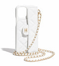 Coque de téléphone de luxe CC blanche
