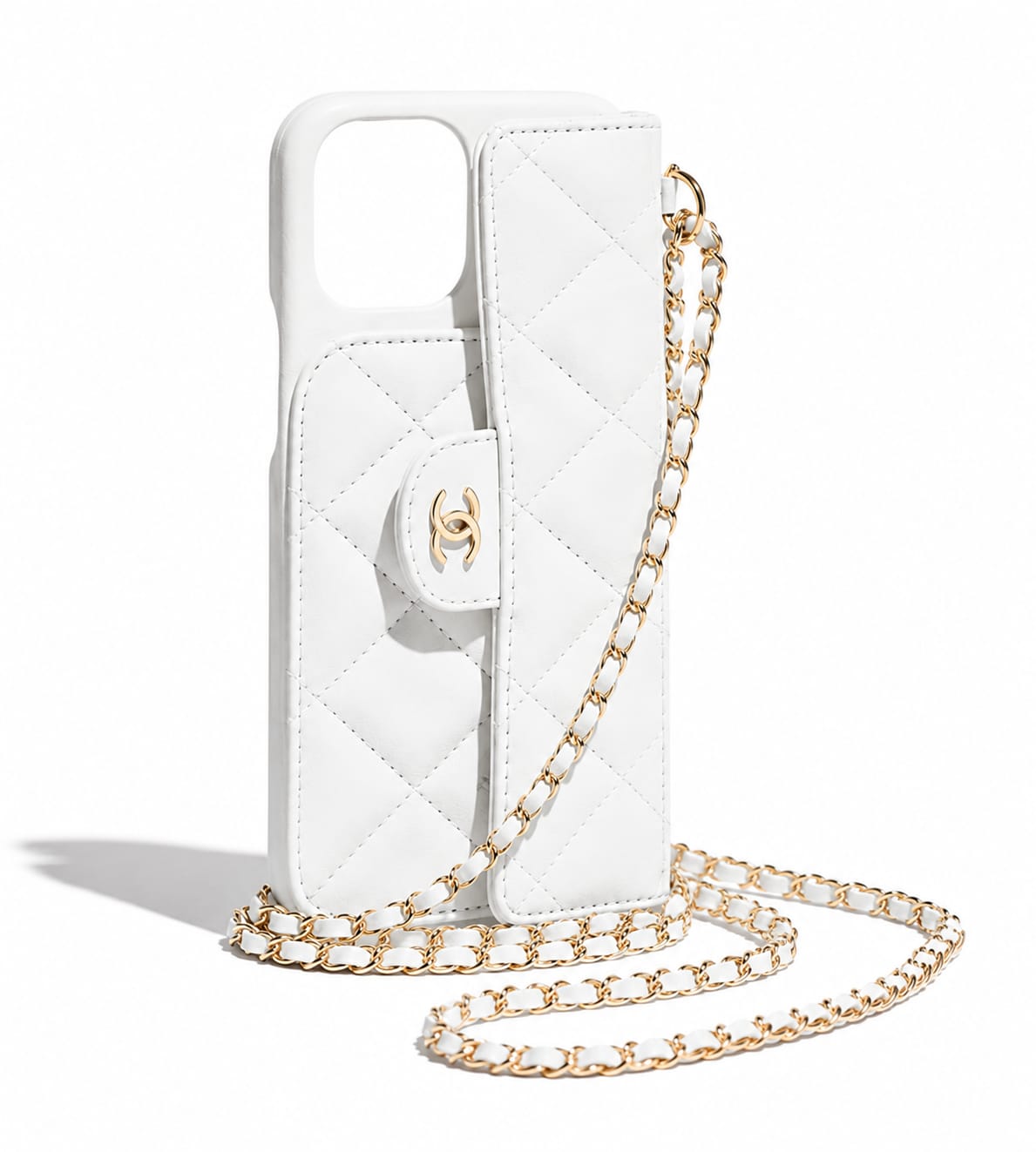 Coque de téléphone de luxe CC blanche