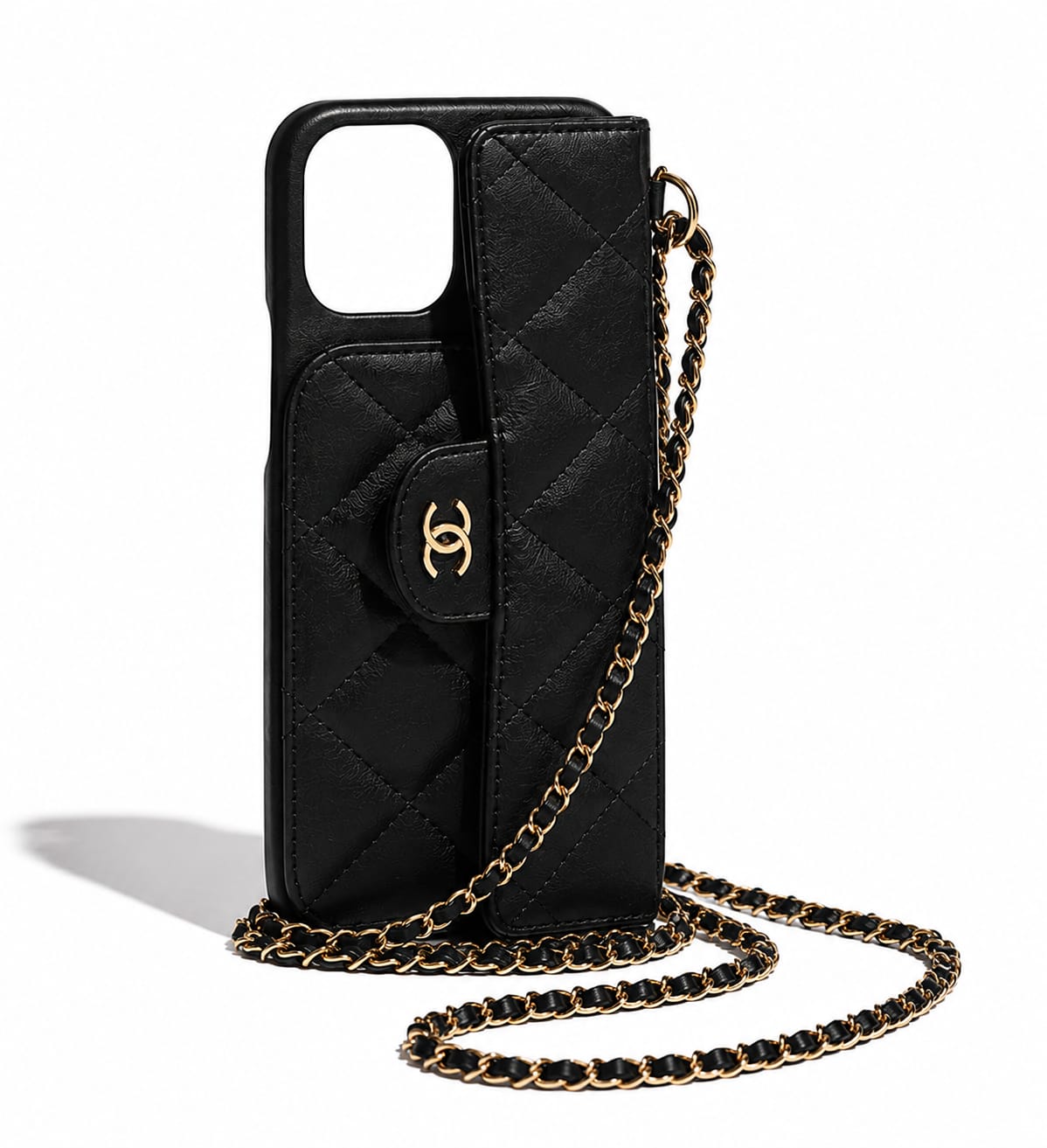 Coque de téléphone de luxe CC noire