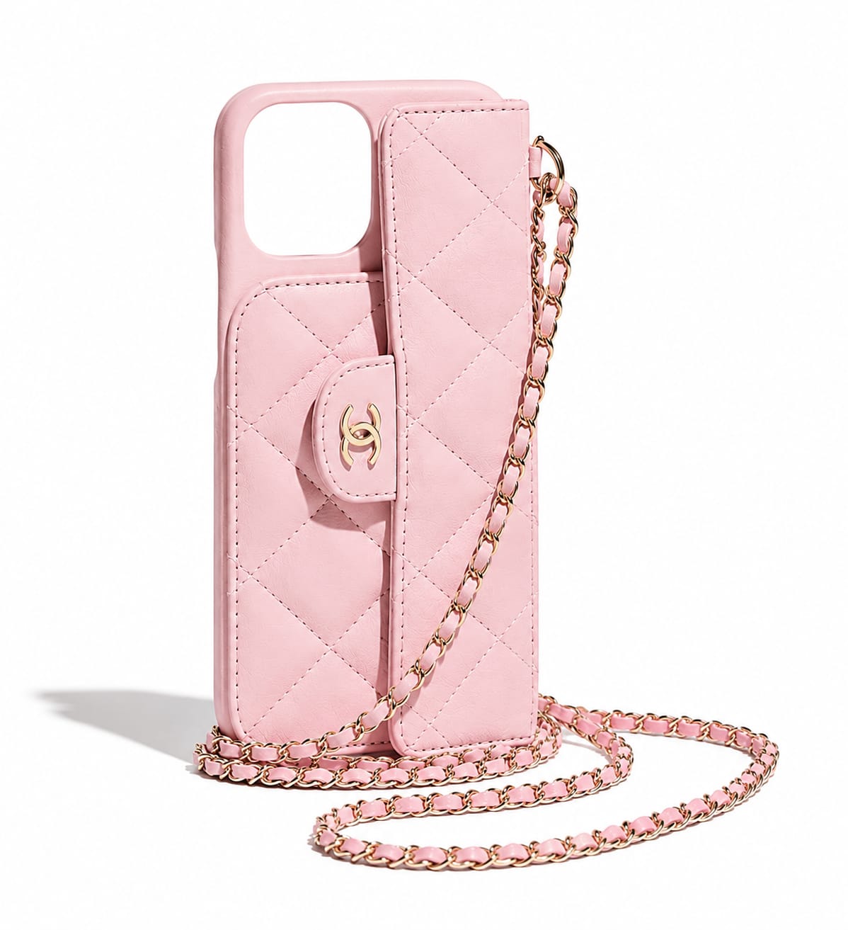 Coque de téléphone de luxe CC rose poudré